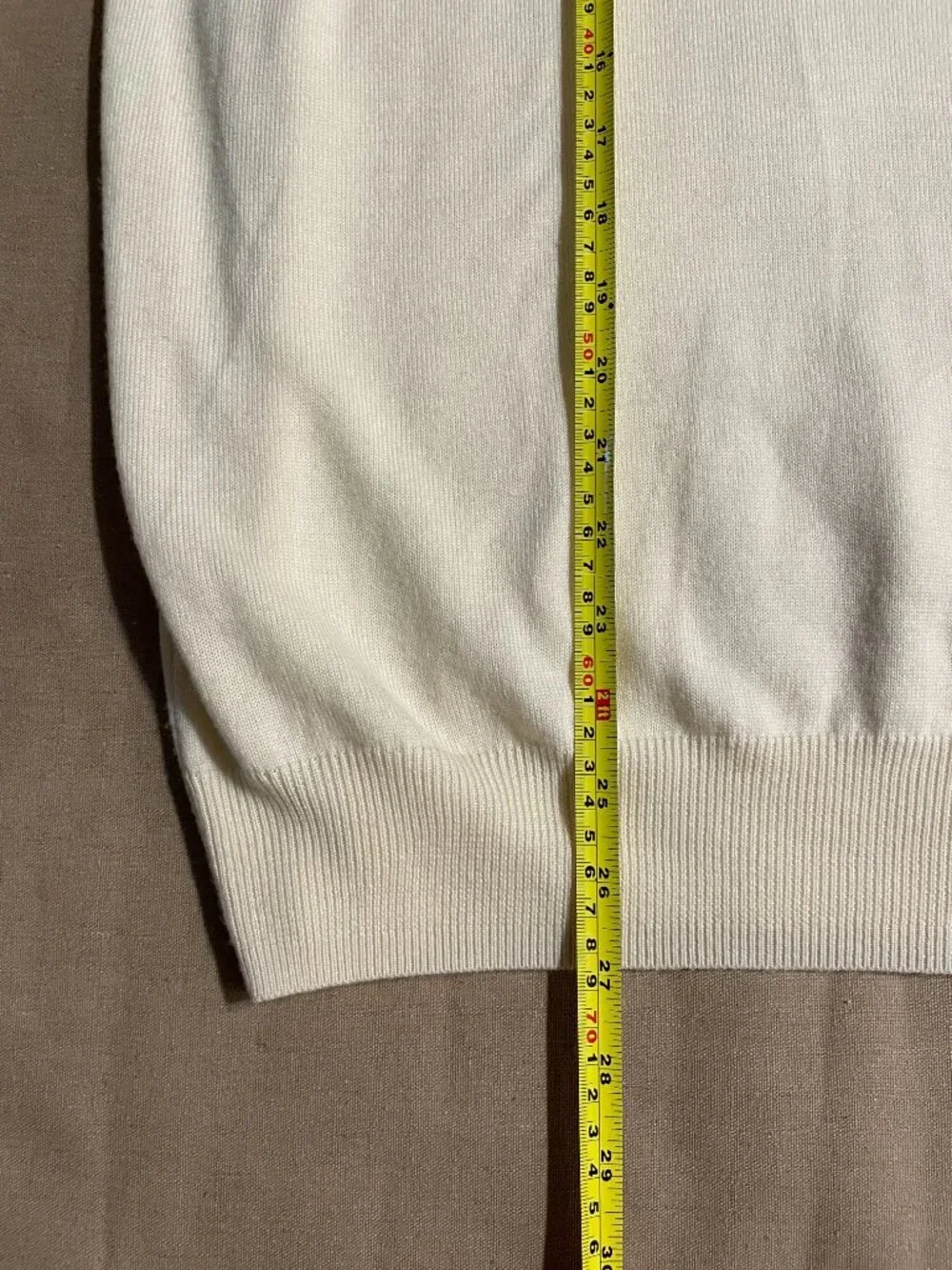 Jos A. Bank Merino Wool Sweater 1/4 Zipper‎ Men's Size XL Beige Preppy Grandpa